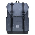 thumbnail image 1 of KAUKKO Vintage Casual polyster and Leather Rucksack Backpack (Nylon Greydot), 1 of 5