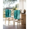 thumbnail image 3 of nqOlkjepod Teal Chair Covers Set of 4, Decorative Chair Back Cover, Retro Oil Painting Modern Abstract Art Aesthetics Dining Room Chair Slipcovers Removable Chair Protectors Covers for Party Banquet, 3 of 7