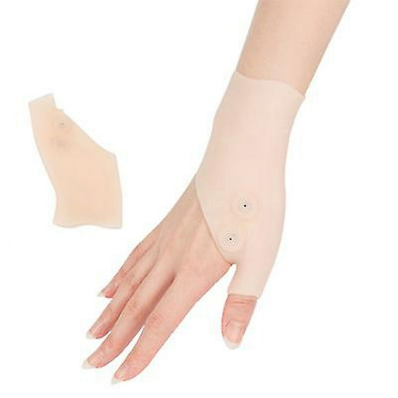 1 Pair Wrist and Thumb Support, Magnetic Therapy Silicone Gel Glove Protector for Carpal Tunnela pair