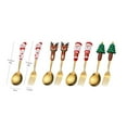 thumbnail image 4 of TIELUTT Christmas Spoon Cutlery Figure Dessert Spoon And Fork Cartoon Christmas Tree Chargers Bulk round Small Table Mats Dining Table Set Glass round Placement Mats for Dining Table Kitchen Table Mat, 4 of 7