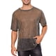 thumbnail image 1 of Camiseta de manga corta transparente con brillo para hombres, ropa de fiesta y club, camiseta de malla metálica brillante 2XL dorada, 1 of 5
