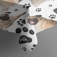thumbnail image 3 of Pug and Footprints Rectangle Tablecloth 60"x84",Waterproof Polyester Rectangle Table Cloth, Wipeable Spillproof Polyester Tablecloth for Dining, Camping, Indoor and Outdoor, 3 of 5