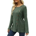 thumbnail image 3 of UVN Womens Sweatshirts Crewneck Long Sleeve Shirts Casual Ladies Tops with Buttons, 3 of 7