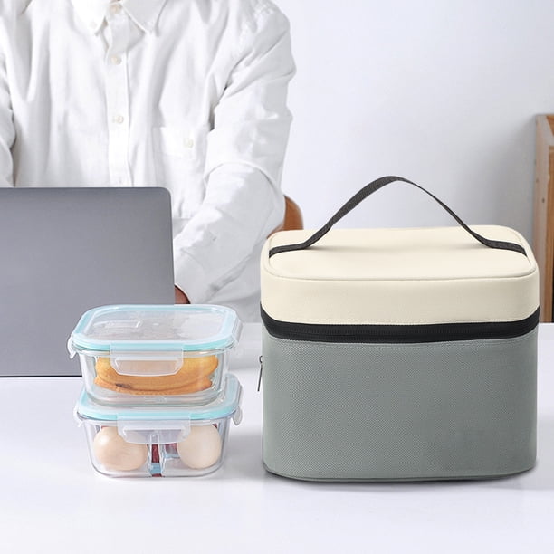 Bolsa térmica de doble capa aislante con compartimentos dobles para trabajo, colegio, viajes y picnic