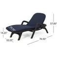 thumbnail image 4 of JERFIT Patio Chaise Lounge Chair with Cushion, All-Weather Wicker Textured Polypropylene Outdoor Sun Lounger for Poolside, Dark Brown, 4 of 10