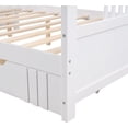 thumbnail image 6 of Wood Daybed with Rails Twin Bed Wooden Slats Support Modern Living Daybed (Full with Drawers, White), 6 of 8