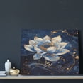 thumbnail image 3 of Gukieu Blue Golden Dream Lotus Print Canvas Decorative Hanging Painting, Waterproof Art Wall Decoration with Frame, Suitable for Living Room, Bedroom, 3 of 6