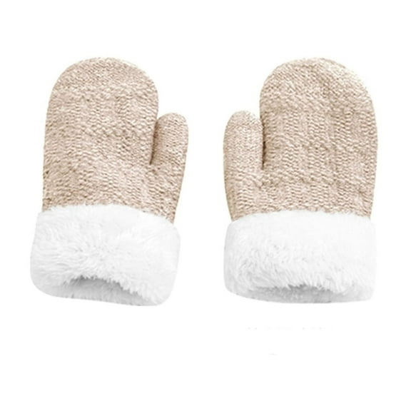 Toddlers Knitted Finger Gloves for Winter Warm Snow Gloves for Girls Boys