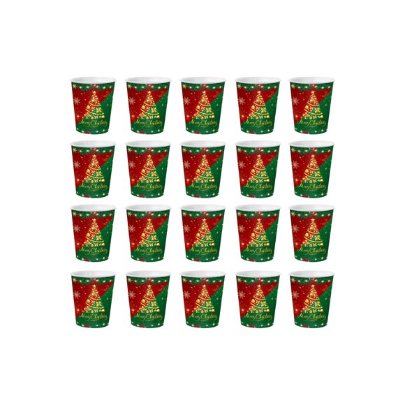 C Ensemble de 20 Gobelets en Papier Jetables de Noël, Design à Thème des Fêtes pour Fête et Rassemblement, 3,23 X 2,91 Pouces, 0,176 Livre