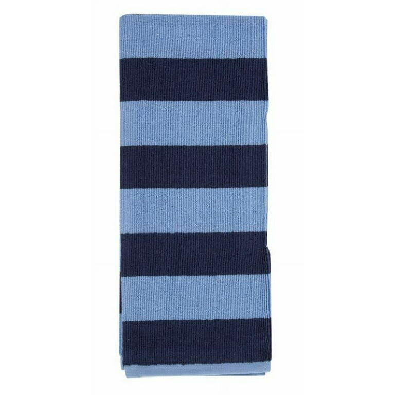 Kate Spade New York Botanical Stripe Kitchen Towels 4-Pack Set, Absorbent 100% Cotton, Navy Blue/Red, 17X28