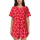 thumbnail image 1 of Fotbe Heart Conjunto de Pijama Estampado para Mujer, 2 Piezas, Ropa de Dormir con Camiseta de Manga Corta y Shorts Suaves-Medium, 1 of 6