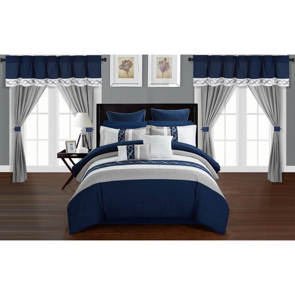 24 Piece Rinat Bed in a Bag Comforter Set by Chic Home