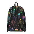 thumbnail image 3 of Mushroom and Moon Black Pattern Backpack for School, Cute School Bag with Adjustable Shoulder Straps and Padded Back, 15.7"x11.8"x5.5", 3 of 5
