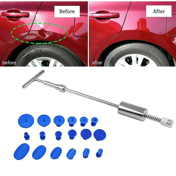 Dent Puller,Dent Kit Car 18pcs Tabs Vehicle Hammer 18pcs Tabs Dent Remover Paintless Car Auto Body Auto Body Hail Paintless Dent Kit Tools T Bar Vehicle Suv Car T Bar Slide Dent Tools T
