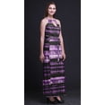 thumbnail image 4 of Bimba Tie-Dye Ladies Crew Neck Waist String Print Maxi Dress with Side Slits Summer Wear-Medium, 4 of 6