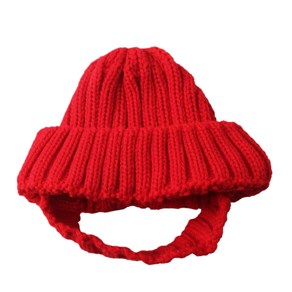 (1 Pack)Pet Knit Hat - Soft Cap for Small Dogs & Cats Winter Warmth Costume for Photo Shoots Outdoor Playing