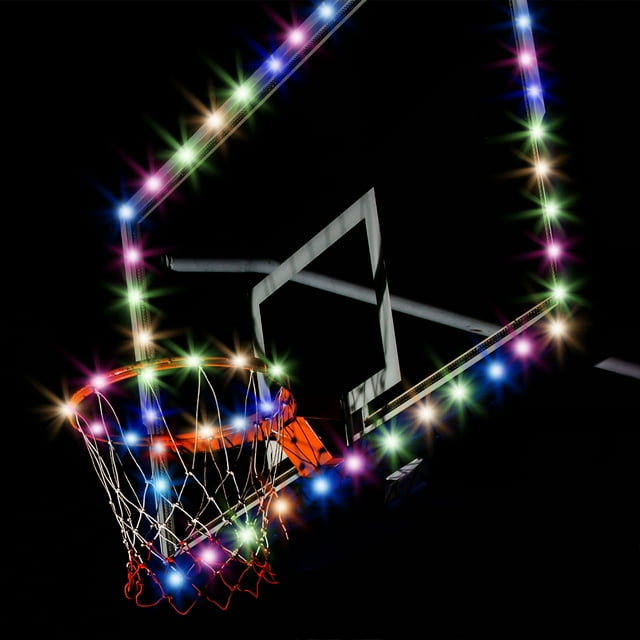 Juego de luces LED para aro de baloncesto Uxcell, luz de aro y tablero de baloncesto con control remoto