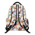 thumbnail image 2 of Chririnla Cats Floral Print School Bag with Padded Straps Large Capacity Book Bag, Breathable 17 Inch Bookbag for Travel Middle School Primary School, 2 of 10