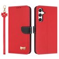 thumbnail image 2 of Wallet Case For Samsung Galaxy A23 4G Crossbody Strap & Short Hand Strap with RFID Blocking Credit Card Slots, Cute Bow Design Flip PU Leather Stand Magnetic Closure Phone Cover,Red, 2 of 12