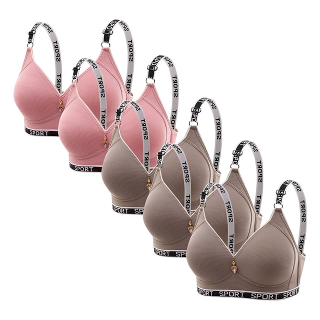 5 piezas de ropa interior de maternidad para dormir de color sólido para mujer, sin ropa interior, sujetador de uso diario para mujer, sujetador de nailon para mujer