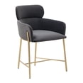 thumbnail image 5 of SAFAVIEH Couture Charlize Classic Velvet Solid Dining Armchair, Dark Grey/Gold, 5 of 8