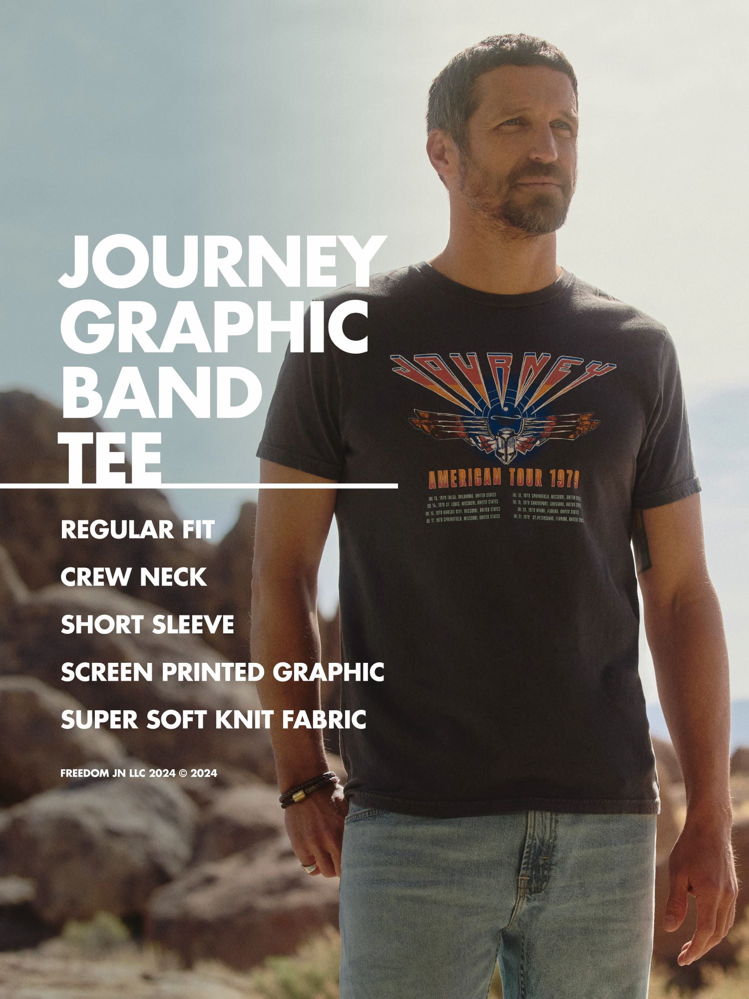 Wrangler® Men's Short Sleeve Journey Graphic Band Tee, S-3XL