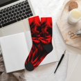 thumbnail image 6 of Xecao The Red Head Skull Print Crew Socks for Men and Women, Men's Soft Moisture-wicking Sock, 6 of 7