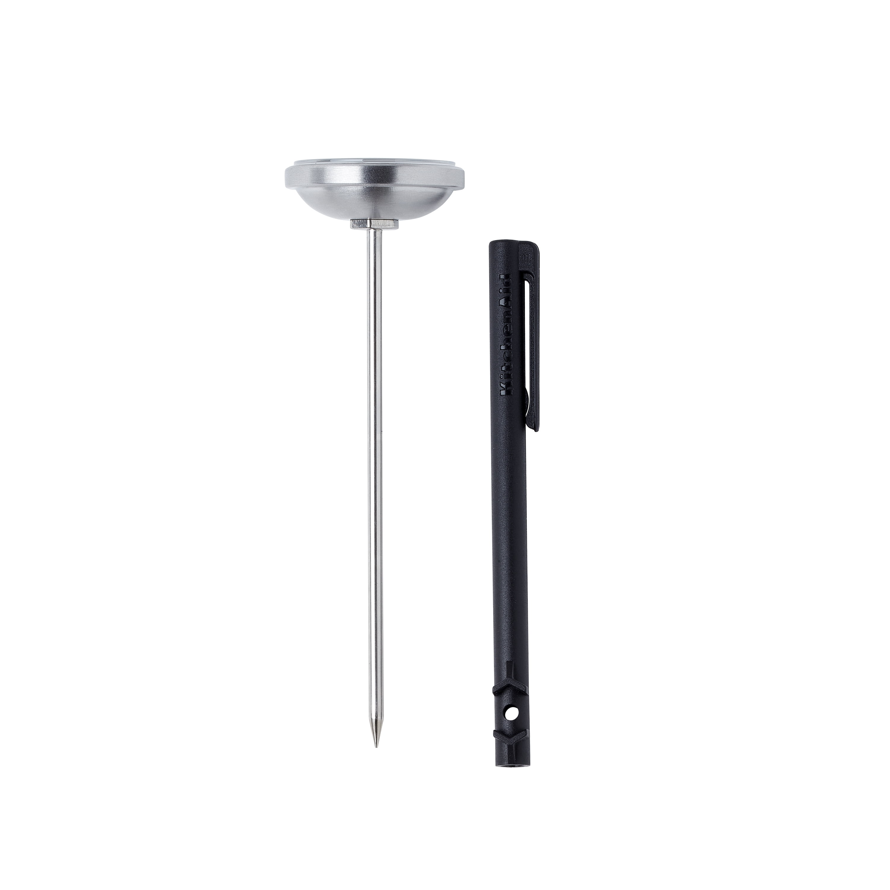KitchenAid Analog Instant Read Food and Meat Thermometer, Black Storage Sleeve, KQ919
