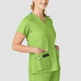 thumbnail image 4 of Wink WonderFLEX Women's Verity V-Neck Scrub Top, Green Apple, 3X, 4 of 6