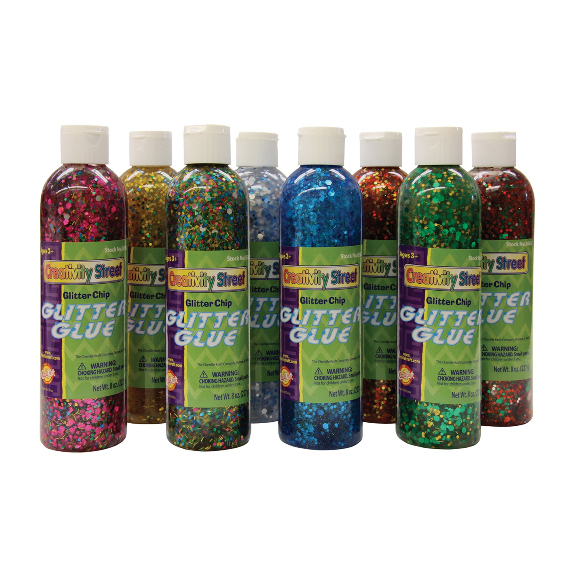 Glitter Chip Glue Assortment, 8 pk