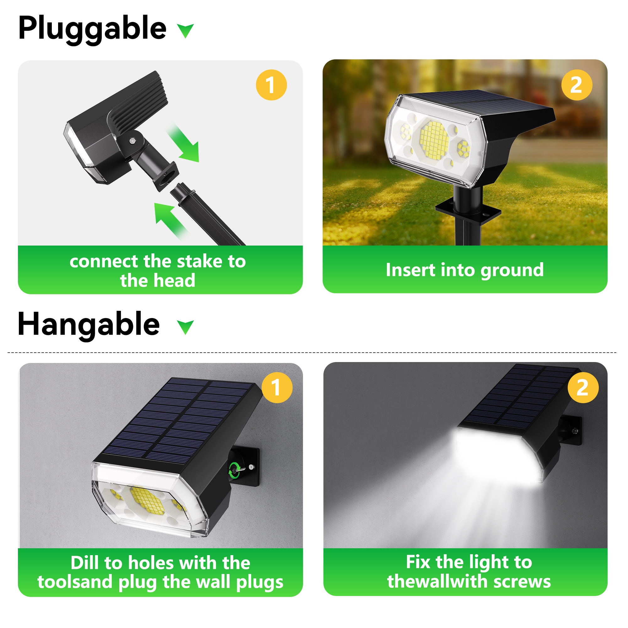Daybetter 64 LED Solar Spot Lights, White 6 Pack photo 5