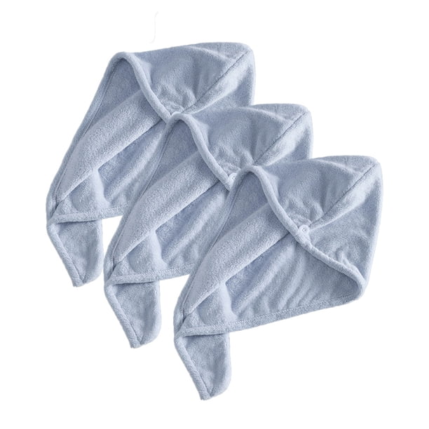 Bolsa de toalla de microfibra para el cabello: paquete de 3 toallitas para el cabello de secado rápido, toallitas para el cabello para hombres y mujeres