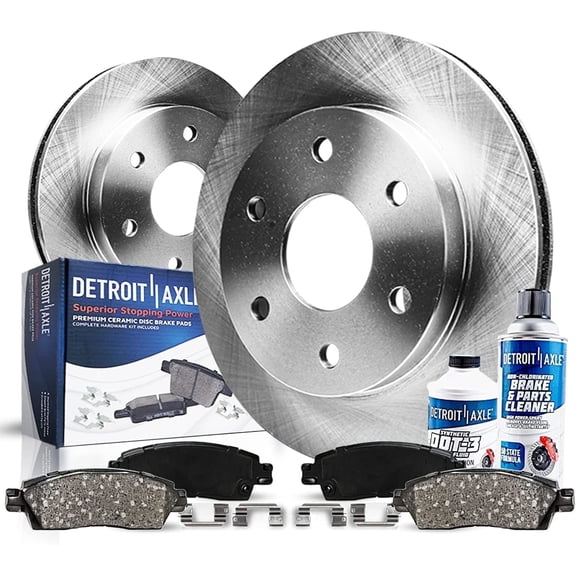 Detroit Axle - Front Brake Kit for Chevrolet GMC Silverado Suburban Sierra Savana Yukon XL 1500 Tahoe Cadillac Escalade Replacement Disc Brake Rotors Ceramic Brakes Pads: 12" inch Rotor