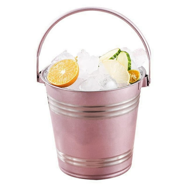 Servir cubo de hielo cubo de vino de vino bebidas de cerveza enfriando cubo de hielo portátil cubo de hielo para restaurantes reuniones familiares bar rosa