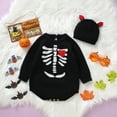 thumbnail image 2 of SXcggal Baby Girls Boys Crewneck Outfits Long Sleeve Skeleton Romper Knitted Sweater Bodysuit Jumpsuit With Hat Casual Fashionable Clothes Set, 2 of 9