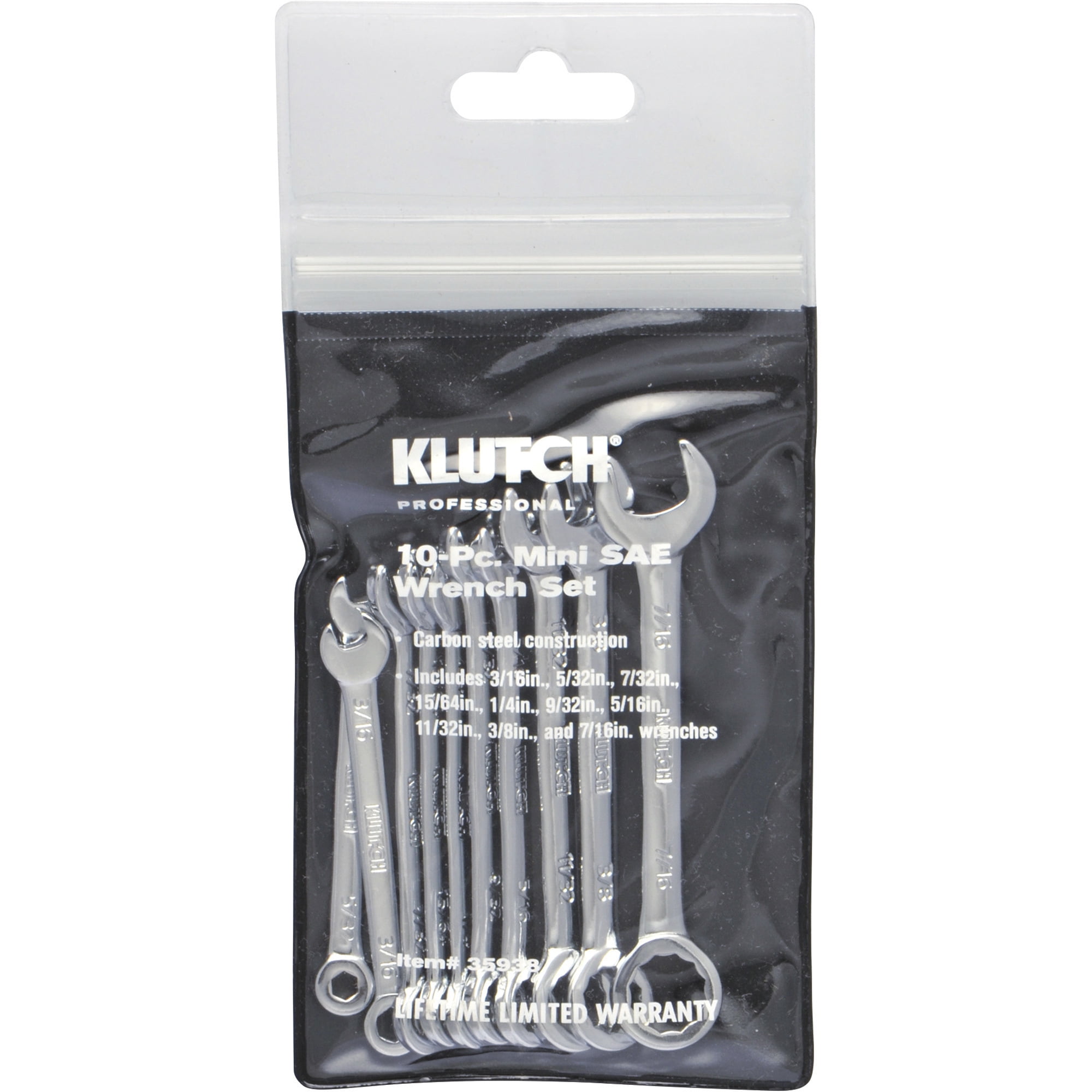 Klutch Mini Wrench Set, 10 Pcs., SAE