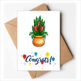 thumbnail image 1 of Red Potted Lily Cartoon Art Deco Fashion Wedding Cards Congratulations Greeting Envelopes, 1 of 3
