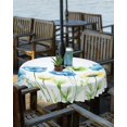 thumbnail image 2 of Fsddascl Blue Yellow Spring Floral Outdoor Tablecloth - 60 Inch Round Dining Table Cover, Flowers Summer Botanical Waterproof Outdoor Table Cloth with Umbrella Hole & Zipper for Picnic/Patio/Party, 2 of 7