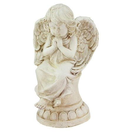 Northlight Heavenly Gardens Cherub Angel on Pedestal Outdoor Garden Statue