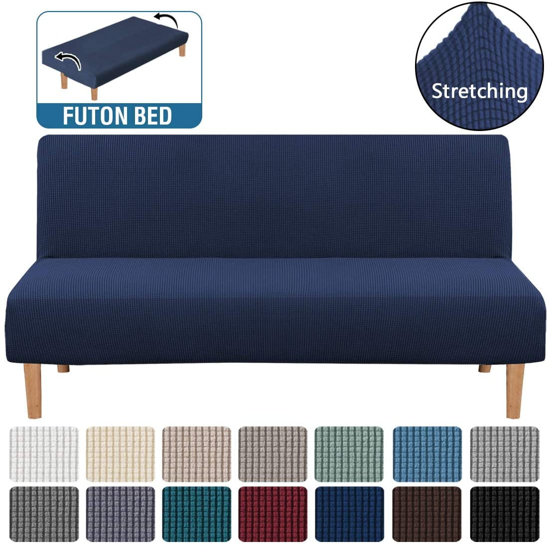 Slipcovers Protector Navy Leather Look Vinyl Twin Size Futon Mattress Covers 