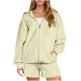 thumbnail image 2 of Wiyuqeen Fall Outfits for Women Oversized Zip up Hoodie Sweatshirt Jogger Sweatpants Shorts 2 Piece Sweatsuits Lounge Sets with Pocket, 2 of 7