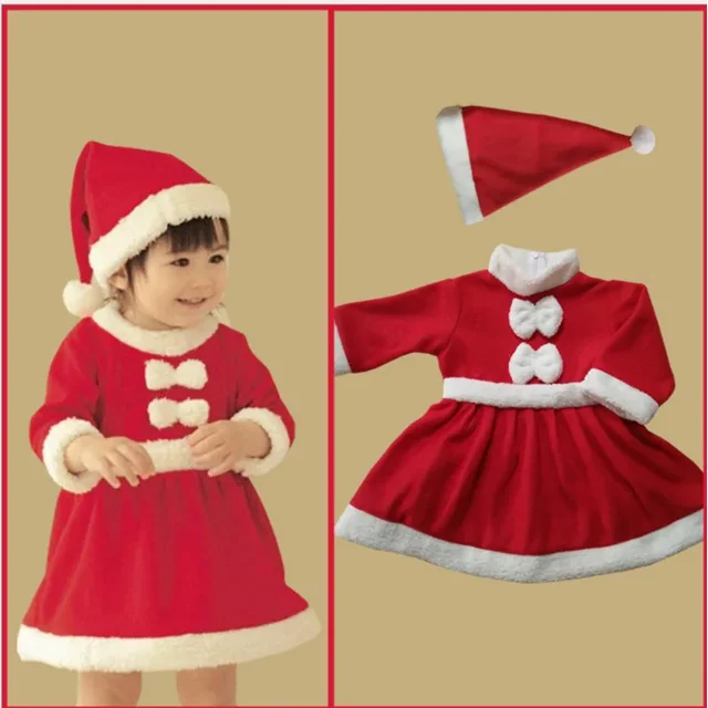 Ropa de Navidad para bebés, disfraz de Papá Noel para niños, ropa de manga larga para niños pequeños, vestido lindo para niñas, prendas de vestir infantiles de invierno