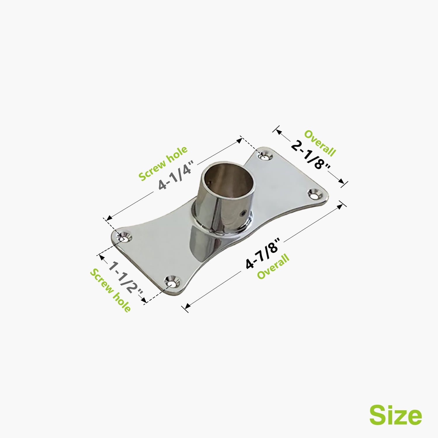 Naiture Jumbo Shower Curtain Rod Flanges, Zinc Alloy, Set of 2, Chrome Finish