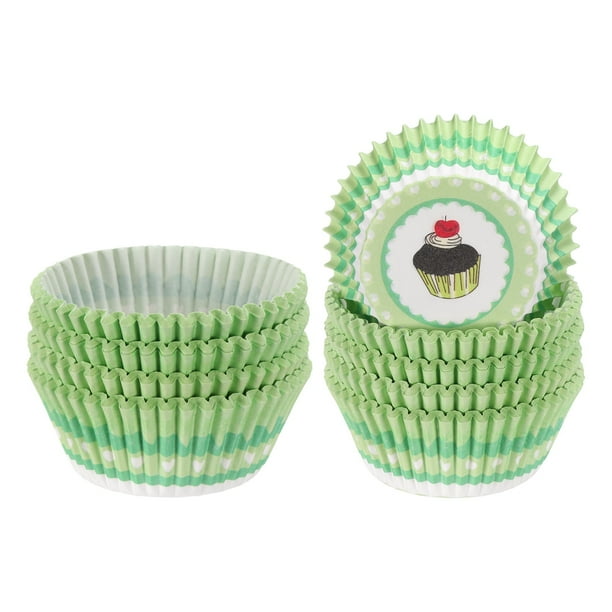 Uxcell 200 Contadores de Forros para Cupcakes, Vasos para Cupcakes de Tamaño Estándar, Forros de Muffins, Papeles para Hornear, Envolturas a Prueba de Grasa, Verde