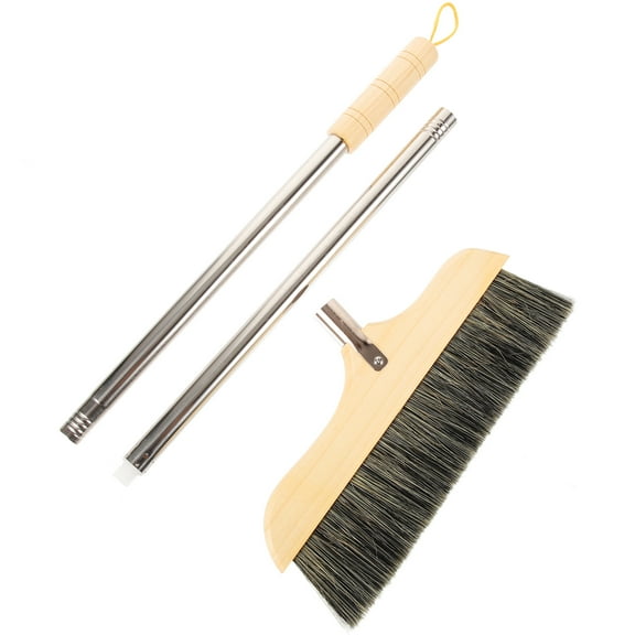 Solid Wood Bristle Broom Carpet Brush Horsehair Home Sweeping Stainless Steel Handle