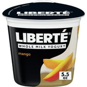 Liberté, Mango Whole Milk Yogurt, 5.5 oz Plastic Cup