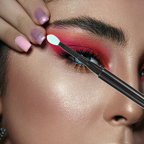 GAXIRE 12-Piece Small Silicone Brush Set Assorted Colors for Eyeshadow Application and Makeup Blending