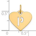 thumbnail image 4 of 14k Yellow Gold Heart Cut-Out Letter P Initial Pendant, 4 of 4