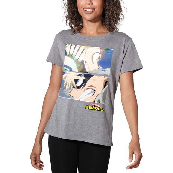 My Hero Academia Deku and Bakugo Close Women's Loose T-Shirt, Athletic Heather, 2X-Large