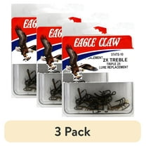 (3 pack) Eagle Claw 374TSH-10 2X Treble Hook, Bronze, Size 10